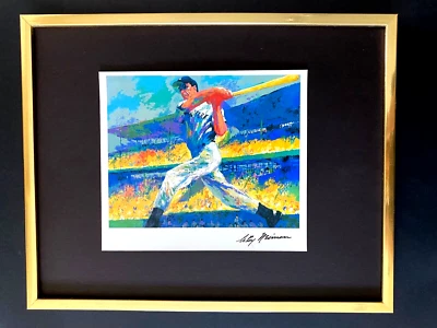 LEROY NEIMAN +  JOE DIMAGGIO + CIRCA 1970'S + SIGNED PRINT FRAMED - image 1 of 3