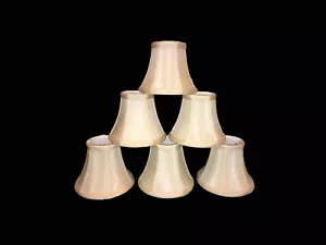 6" Silk Bell Chandelier / Candelabra Shade Set of 6 - Champagne / Light Beige - Picture 1 of 2