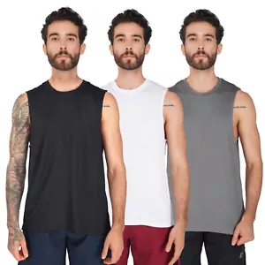 3er Pack Herren T-Shirt Dri Cool Muscle Tee Atmungsaktiv Workout Muskel Ärmellos - Bild 1 von 18