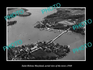 OLD POSTCARD SIZE PHOTO OF SAINT HELENA MARYLAND AERIAL VIEW OF TOWN c1940 - Imagen 1 de 1