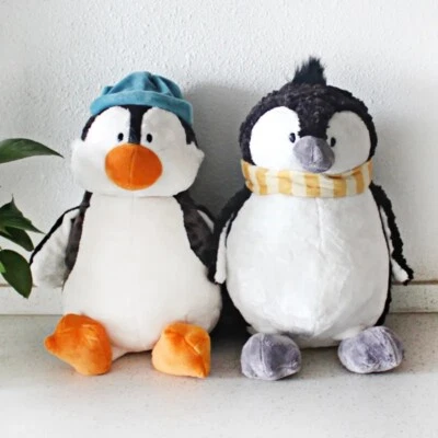 BONITO Vestido de Pingüino Bufanda Gorra de Noche Juguete de Peluche Muñeca de Peluche Dibujos Animales Niño Regalo Foto 1 de 4