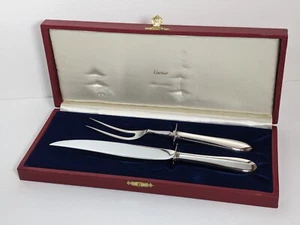 Cartier Argento Sterling e Manchester Acciaio Inox Set 2 Pezzi Intaglio con Custodia - Foto 1 di 17