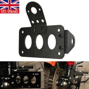 Motorbike Motorcycle Side Mount License Number Plate Holder Tail Light Bracket - Picture 1 of 11