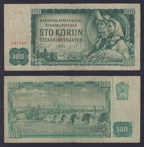Banconota Cecoslovacchia 100 korun 1961 P.-91a BB-/VF- - Picture 1 of 1
