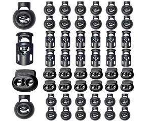 48pcs Upgraded Plastic Cord Lock Draw String Clip with Spring Toggle Stoppers - Picture 1 of 6