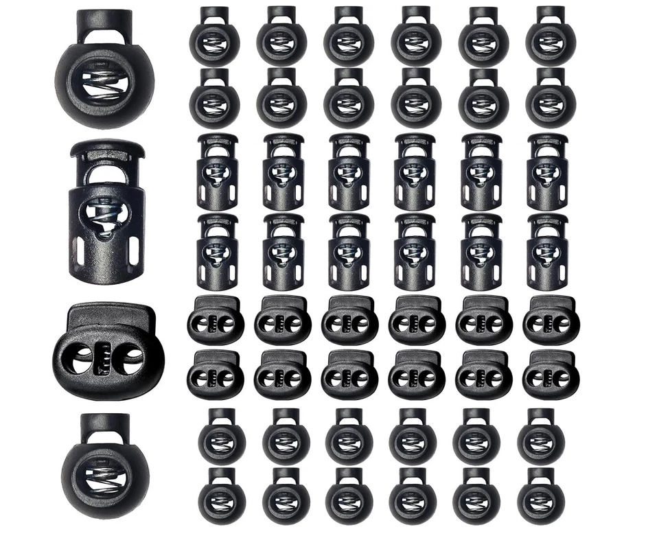 Clip de cuerda de plástico mejorado 48 piezas con tapones de palanca de resorte Foto 1 de 4