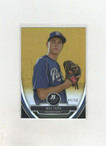 2013 Bowman Platinum Chrome Prospects Gold Refractor /50 Max Fried #BPCP55