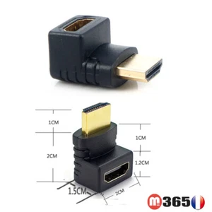 Adaptateur HDMI femelle (type A) vers HDMI mâle coude 90° - Imagen 1 de 1