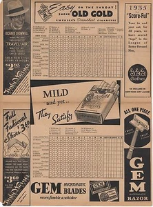 NEW YORK YANKEES v PHILADELPHIA ATHLETICS APRIL 19 1935 SCORECARD GEHRIG FOXX ! - Picture 1 of 1