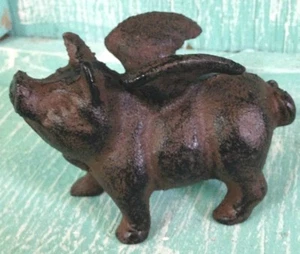 Fliegendes Schwein Dekor Gusseisen rustikal altmodisch Vintage Maße neu 4x3 cm - Bild 1 von 4