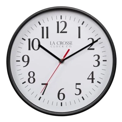 La Crosse 404-3025B 10-inch Basics Quartz Analog Wall Clock - Black  - Image 1 of 4