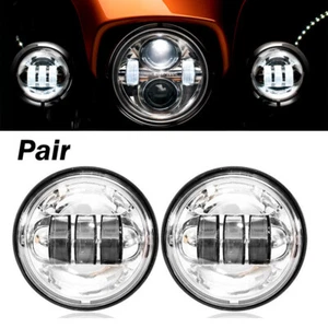 2x 4.5" Chrome DrivingLED Auxiliary Passing Lights Lamp for Harley Motorcycle - Picture 1 of 12