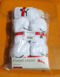 Puma Womens / Ladies Short Crew Ankle Socks Pack of 5 UK 2.5 To UK 5 BNWTs - Picture 1 of 5