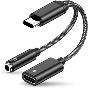 Adattatore per Cuffie USB C E Ricarica, 2 in 1 Adattatore Jack 3.5 Sdoppiatore C - Foto 1 di 12