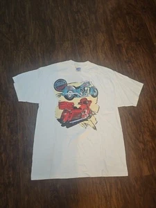 Vintage Drag Specialties 1990 Road Riders Taglia Large Nuovo con etichette Color Blast Hanes Beefy  - Foto 1 di 5