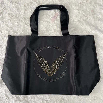 Victoria's Secret Weekender Bag Black Fashion Show Tote 2025 Rhinestone Bling - Image 1 of 4