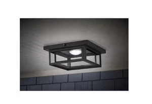 Home Decorators Mauvo Canyon 12 in. Black Dusk to Dawn LED Outdoor Ceiling Light - Picture 1 of 11