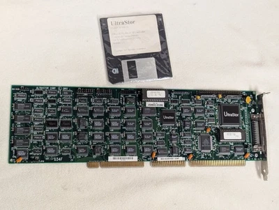 Vtg Ultrastor Corp 802-45288-00D U34F VLB ISA SCSI HDD Control Card & Software - Image 1 of 4