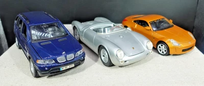 Maisto Lot of 3 Cars BMW Nissan Porsche 1/24 - Image 1 of 4