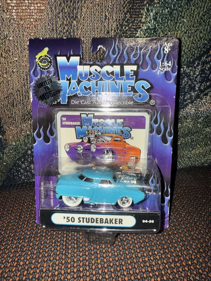 Muscle Machines Limited '50 Studebaker with White Tires 04-50 1:64 Scale on Card - Image 1 of 1