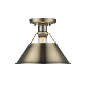 Golden Lighting Orwell 1-Light Flush Mount, Aged Brass/Aged Brass - 3306-FMAB-AB - Picture 1 of 1