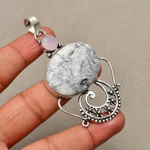 Howlith Edelstein 925 Sterlingsilber handgefertigter Schmuck Anhänger 2,67 Zoll - Bild 1 von 8