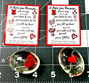 Epoxy Clear Stones To Mom With Love & I Love You Because Your You Unique Gift PP - Picture 1 of 5