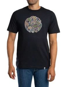 Pretty Green de los hombres Camiseta con el logotipo de Paisley de la casa, Negr - Imagen 1 de 6