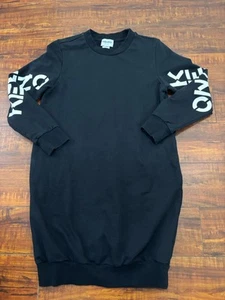 Kenzo Kids Black Sweater Dress Size 12A Girls Pockets YOUTH - Picture 1 of 12