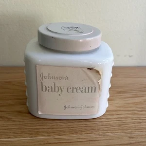 Vintage 1960 Johnson's Baby Sahne Glas weißes Glas Sammlerstück Display fast voll - Bild 1 von 4
