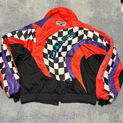 Abrigo de Colección POLARIS Para Hombres 3XL Moto de Nieve Carreras Indy Chaqueta A Cuadros *** Foto 1 de 4
