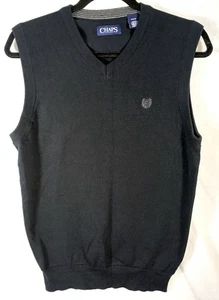 Chaps Golf Sweater Vest 100% Cotton V-Neck Black Size Sm New w/o Tags - Picture 1 of 4