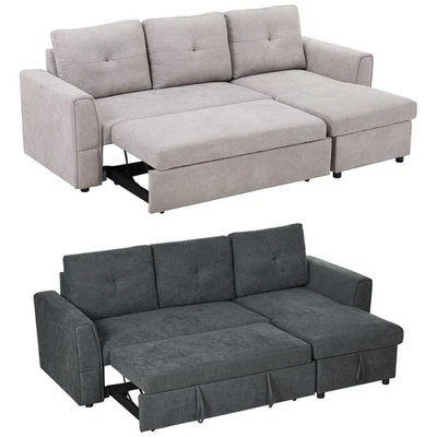 Schlafsofa Ecksofa mit Bettfunktion, 3 Sitzer Couch mit Stauraum - Bild 1 von 3