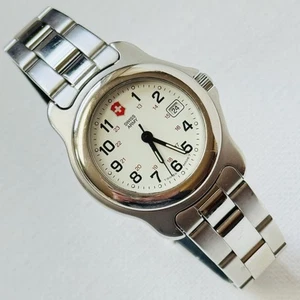 Swiss Army Brand Classic 30mm Women's Field Date Watch Silver 6.75" Bracelet - Picture 1 of 12