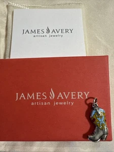 JAMES AVERY Sterling Silver 3D Enamel Western Cowboy Boot Charm - Picture 1 of 5