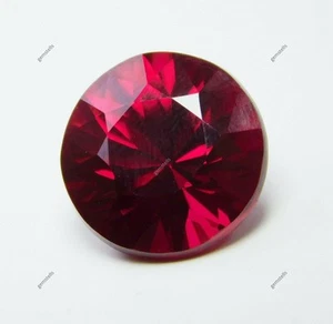 Anello Rosso Tondo Taglio Diamante 12 MM Misura 8 Ct Rubino Naturale CERTIFICATO Gemma Sciolta - Foto 1 di 10