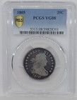 1805 DRAPED BUST QUARTER 25C US TYPE COIN PCGS VG08 PROBLEM FREE COIN 1805 DRAPED BUST QUARTER 25C US TYPE COIN PCGS VG08 PROBLEM FREE COIN