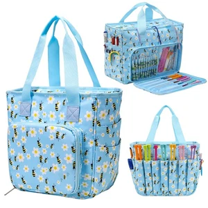 Stricken Tragetasche Organizer Häkeln Organizer Tasche 4 Loch Reißverschluss groß - Bild 1 von 10