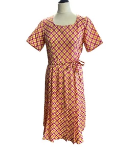 Women's 70s Vintage day dress | short sleeves and belted | Size S - Picture 1 of 10