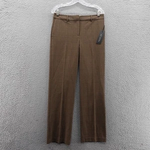 Rachel Zoe Hi Rise Straight Leg Pants 4 Brown Plaid Women Business Casual NWT - Picture 1 of 14