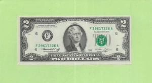 1976 ..UNCIRC $2  F 2961 7326 A .... 1976 $2  F-A    NICE NOTE      FRN - Picture 1 of 2