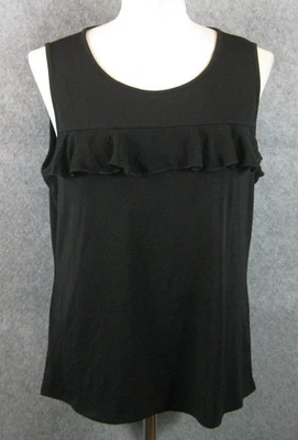 Top sin mangas con volantes negros Cable & Gauge talla XL NUEVO CON ETIQUETAS Foto 1 de 4