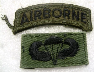 Distintivo esercito americano paracadutista, distintivo tab aviotrasportato, panno, sottomesso - Foto 1 di 2