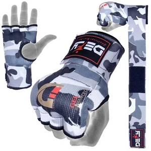 DEFY Gel Padded Ladies Inner Gloves with Hand Wraps MMA Muay Thai White Camo - Picture 1 of 7