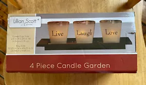 Lillian Scott Home Live Laugh Love 4 Piece Candle Garden NEW - Picture 1 of 4