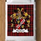 Custom Hackner Family Crest on German Tartan Throw Blanket, Cozy and Stylish