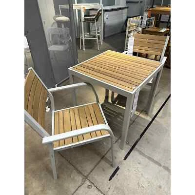 IKEA SJALLAND Small TABLE with 2 CHAIR Outdoor, light brown/gray BRAND NEW - Image 1 of 3