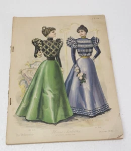 Delineator Women Fashion House Toilettes October 1987 Victorian color Dresses - Picture 1 of 4