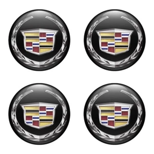 4x Cadillac Emblem Silicone Self-Adhesive Sticker Badge Wheel Cap Decal - Bild 1 von 3