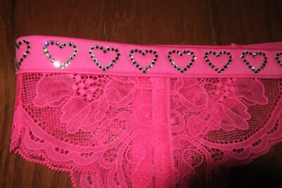 M/L ❤️ Liguero Victoria's Secret FINO❤️ROPA INTERIOR ENCAJE SATINADO PEDRERÍA ROSA Foto 1 de 2